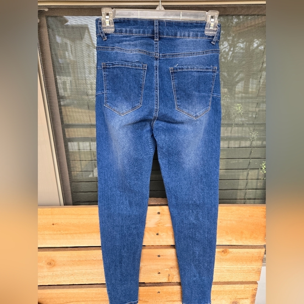 Blue Savvy High Waisted Skinny Jeans Sz 25 - Picture 5 of 10